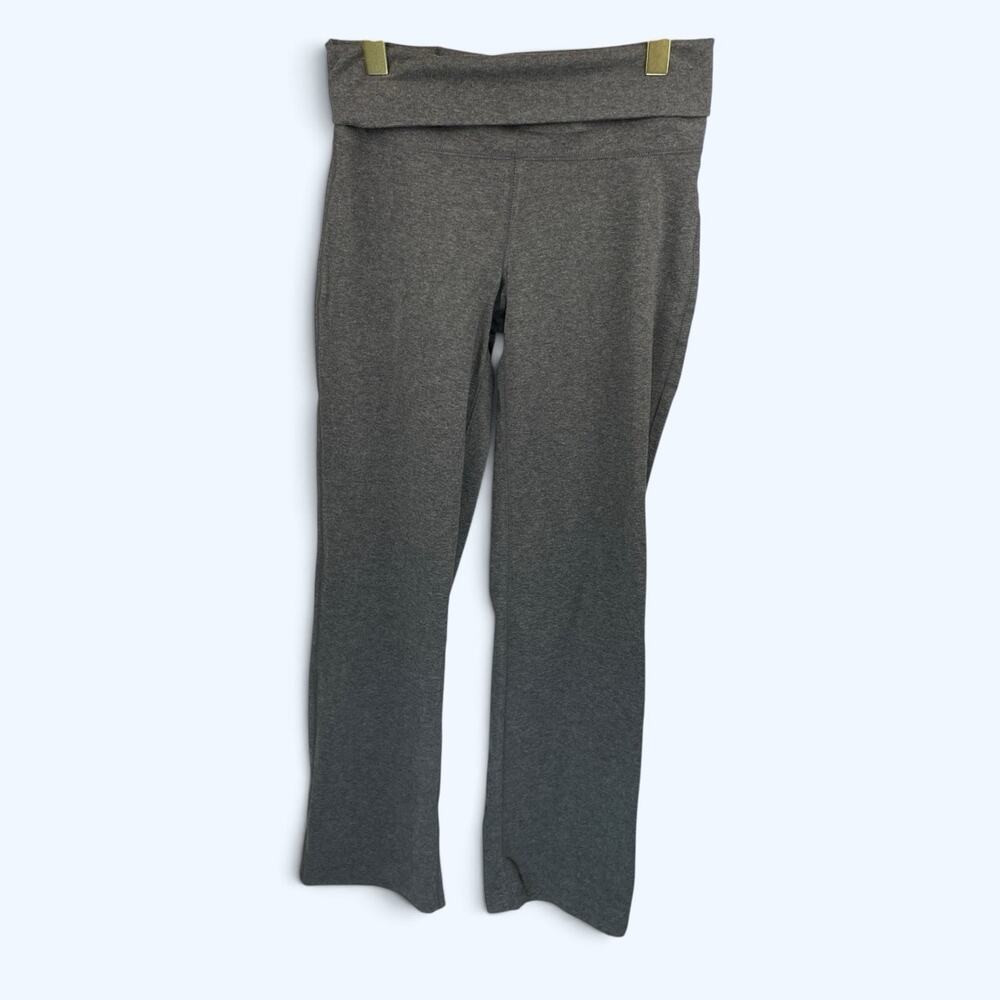 GapFit gBalance Foldover Yoga Pants Charcoal Heather Women's Small